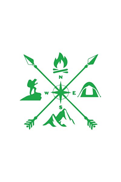 Reysa Tasarım Camping Sticker 17X17 cm Green