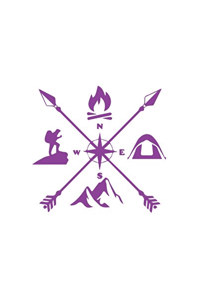 Reysa Tasarım Camping Sticker 17X17 cm Purple