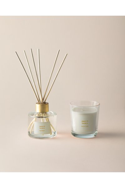 Madame Coco Adenya Sepeti Répertoire Çubuklu Oda Kokusu ve Mum Seti - Jasmin et Gardénia - 100 ml/120 g