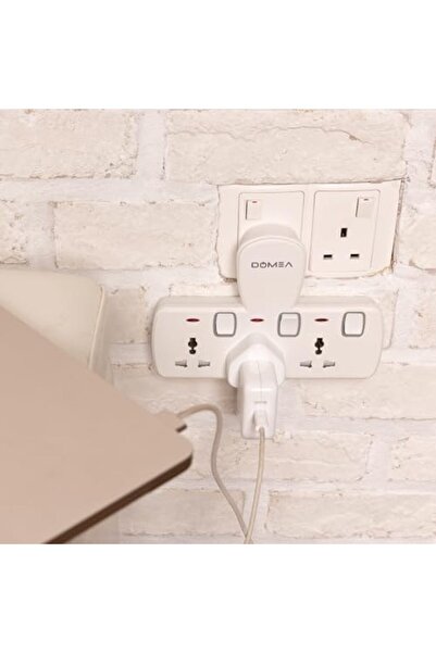 DOMEA Power Adapter with 3 Universal Sockets, Individually Switched, Wall Charger, Multi-Plug Extens