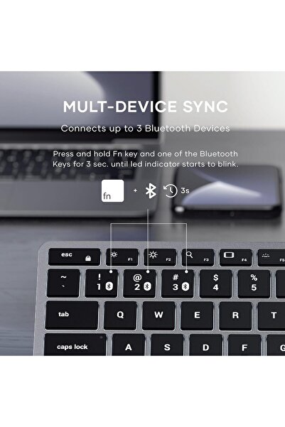 Satechi Slim X1 Bluetooth Backlit Keyboard – Illuminated Keys & Multi-Device Sync – For M2/M1 Ma