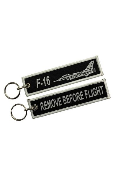 Promojoy F-16 Woven Keychain - Cloth Keychain Black - Promojoy Woven Keychain