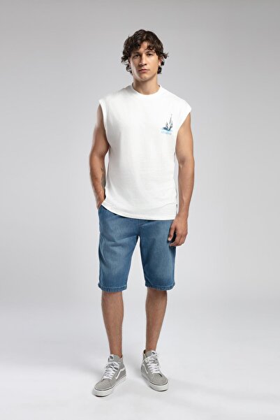 Lee Cooper Carl Men's 100% Cotton O Neck Undershirt Ecru