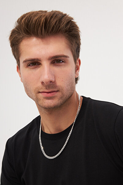 anadolusilver 925 Ayar Gümüş 6 MM İtalyan Model Ezme Gurmet Zincir Kolye