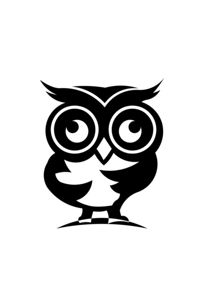 Reysa Tasarım ملصق بومة لطيف مقاس 17 × 17 سم باللون الأسود