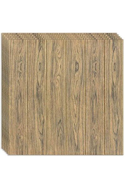 HOZRO Set 20 x Tapet 3D autoadeziv HOZRO, Model imitatie panouri de lemn, Lemn Maro inchis