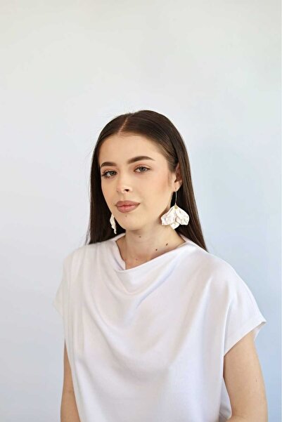 NARRU NARRU earrings, handmade, chandelier, flower, copper and black, Vera 09