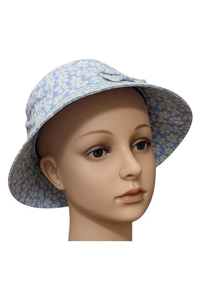 Kitti Girl's Patterned Wide Brim Summer Fedora Hat – Sunscreen, Cotton 50-52 cm