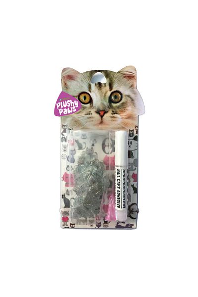 NUTRAPET Plushy Paws Nail Caps Laser Silver Glitter #71 Medium