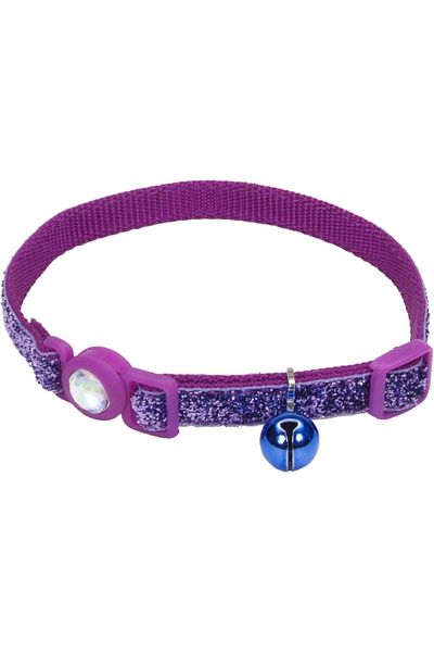 Coastal SafeCat Jewel Buckle Glitter Overlay Collar Purple