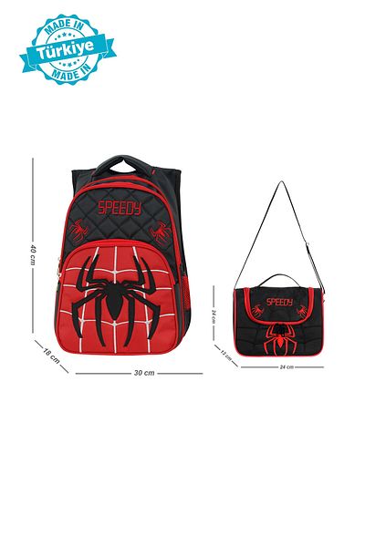 Royal Glow Set de geanți pentru școală primară și cutie termică pentru bărbați Combinație Tarantula