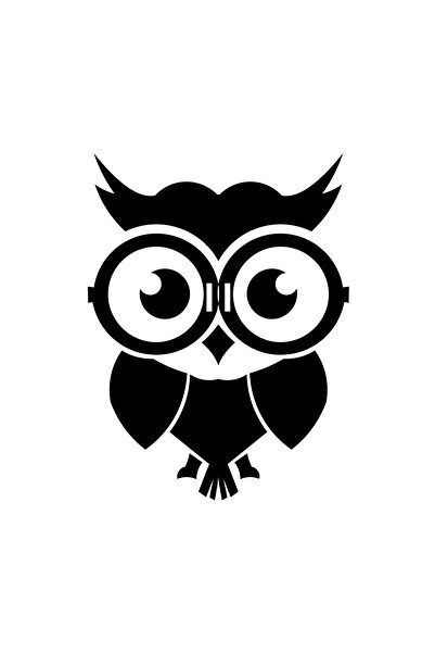 Reysa Tasarım ملصق بومة لطيف مقاس 17 × 17 سم باللون الأسود