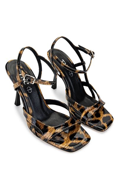 Tamer Tanca Women's Vegan Leopard Heeled Shoes