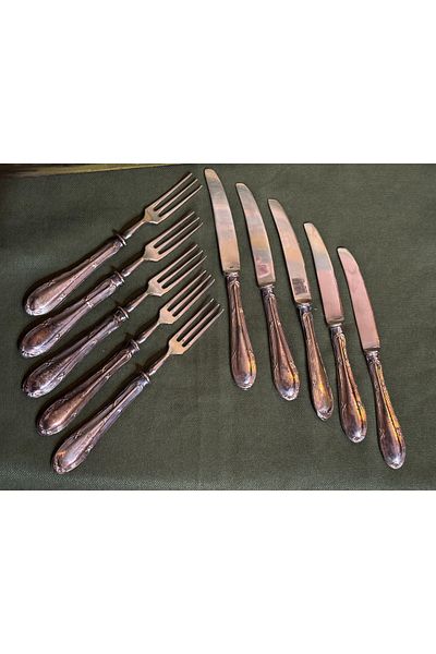 tayfuntufan antika koleksiyon Silver Handle Cutlery 15 cm Tall