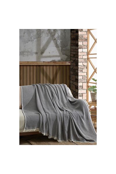 YÜNTEKS Fushia Cotton Sofa Cover Bedspread Multipurpose Cover 170X210
