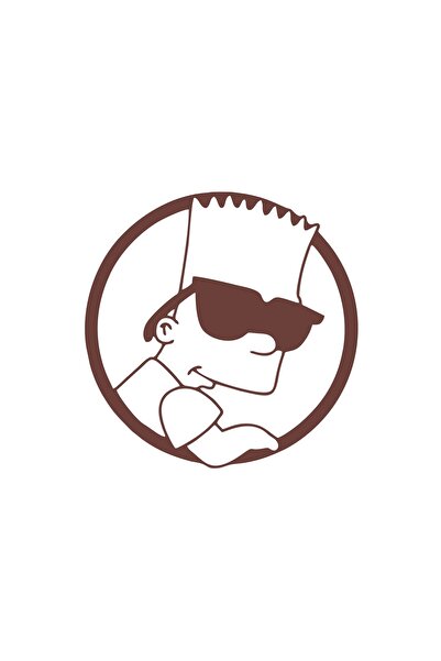 Reysa Tasarım ملصق سيارة سمبسنز مقاس 17x17 سم بني