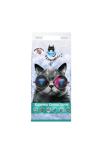 NutraPet Cat Litter رمل القطط المتكتل دايموندزز من نوترا بت، بنكهة الكرز الياباني، جل السيليكا - 2.7 كجم