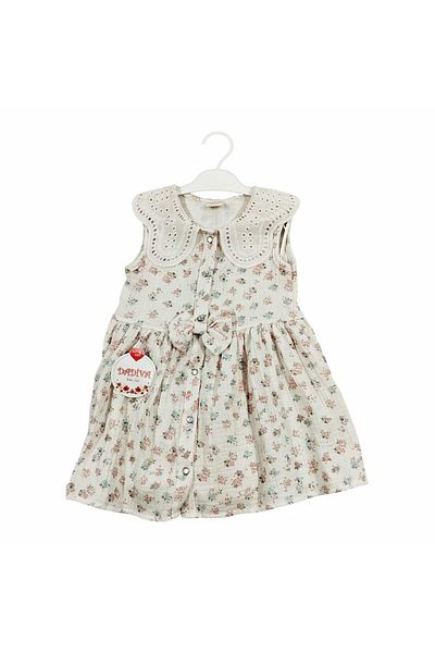 Dadiva Girl's Bow Detailed Muslin Dress