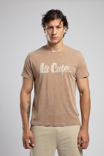 Lee Cooper Νέο ανδρικό μπλουζάκι με λαιμόκοψη 100% βαμβακερό σχέδιο
