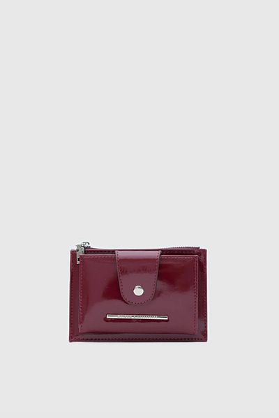 Honorius Women's Medium Size Patent Leather Wallet Handbag Card Holder Claret Red