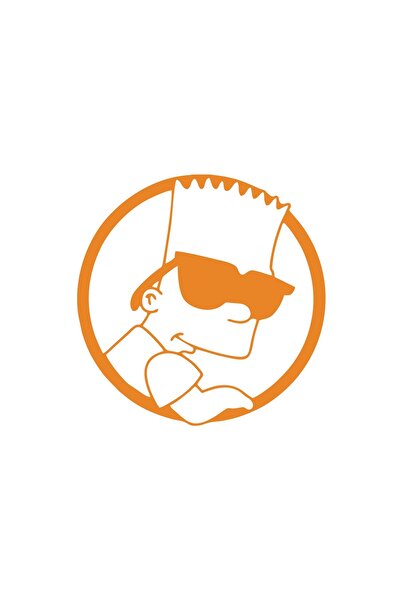 Reysa Tasarım ملصق سيارة سمبسنز مقاس 17×17 سم برتقالي