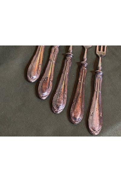 tayfuntufan antika koleksiyon Silver Handle Cutlery 15 cm Tall