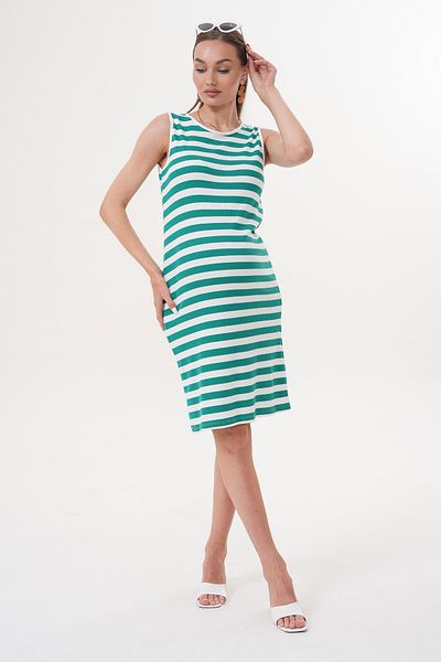 Miss Dünya Lissa Sleeveless Round Neck Fittle Camisole Striped Midi Maternity and Maternity Dress