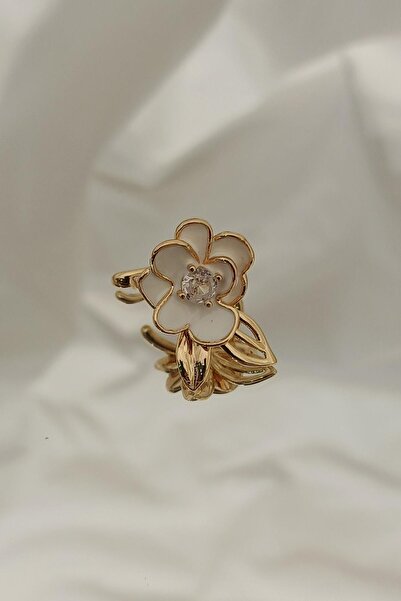 Eswomes أقراط شريحة لحم على شكل زهرة باللون الأبيض