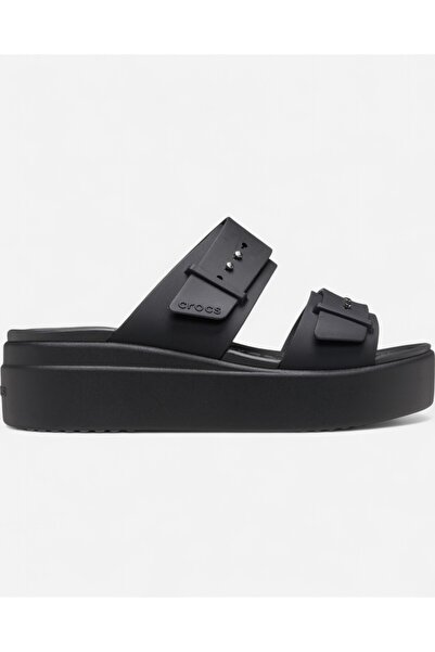 Crocs Brooklyn Buckle Lowwdg Kadın Black/Pure Silver Terlik 207431001