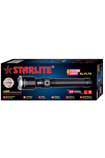 Generic STARKLITE Rechargeable LED Flashlight 30W Zoom Light, 2000 Lumens, 12000mAh Battery, 2000M Distance