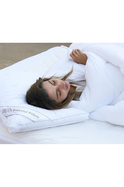 Beroea Home Luxury of Hotel Quality Bed Pillow, breathable cotton 100%, Size 75x50 cm, 1700 gm Fill Down Pillow