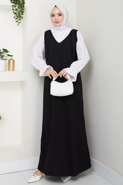 InStyle Double Crepe Jile Black Dress