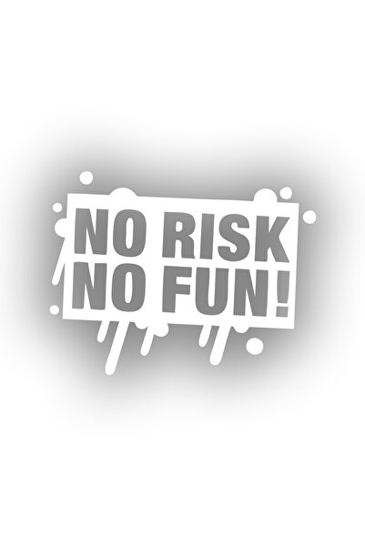 Reysa Tasarım ملصق سيارة بدون مخاطرة ولا متعة مقاس 17 × 17 سم باللون الأبيض