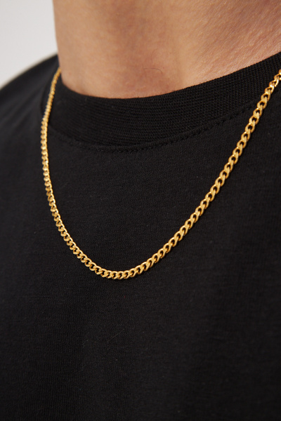 anadolusilver 925 Ayar Gümüş 3 MM İtalyan Model Ezme Gurmet Zincir Kolye 18K Gold Kaplama