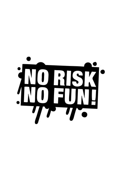 Reysa Tasarım ملصق سيارة بدون مخاطرة ولا متعة مقاس 17 × 17 سم باللون الأسود