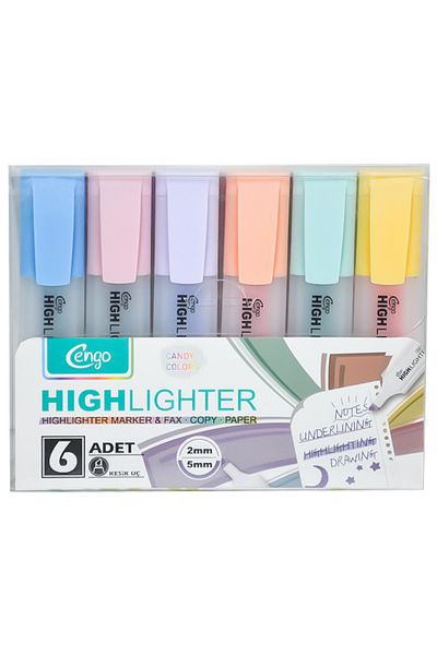 Cengo Set of 6 Highlighters Candy Colors Cgo801