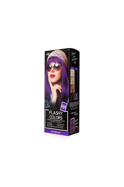 Neva Flashy Colors Violet Purple, Semi-permanent hair color, violet, 100% vegan, Neva, 100 ml
