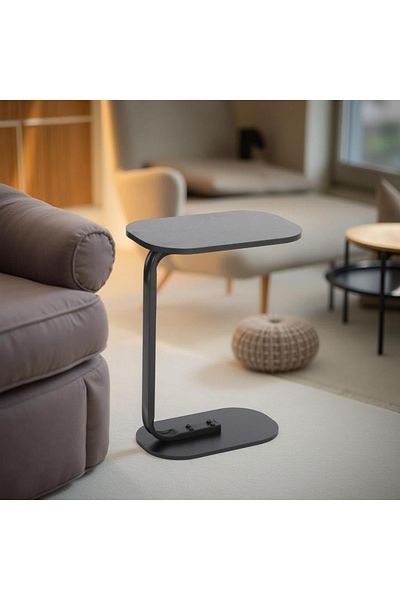 DEC13 Single wooden serving table, gray color