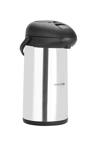 ROYALFORD قارورة إيربوت سعة 3 لتر مع عزل مفرغ مزدوج - فضي/أسود