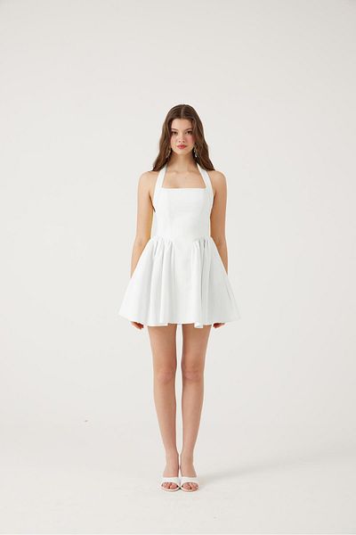HOLLY LOLLY Mini Felici Dress with Pockets White