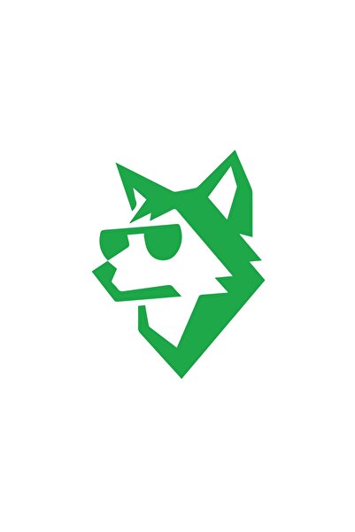 Reysa Tasarım ملصق ذئب مع نظارة مقاس 17 × 17 سم باللون الأخضر