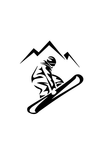 Reysa Tasarım ملصق تزلج على الجليد مقاس 17 × 17 سم باللون الأسود