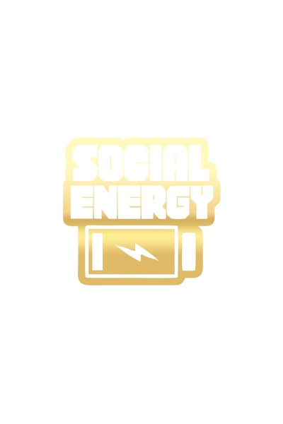 Reysa Tasarım ملصق الطاقة الاجتماعية مقاس 17x17 سم ذهبي