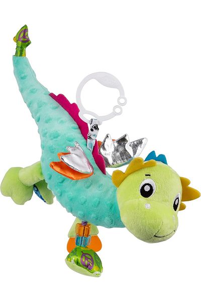 Playgro Jucarie pentru carucior sau patut , Model Dragon Material textil ,Ajuta la dentitie, Multicolor