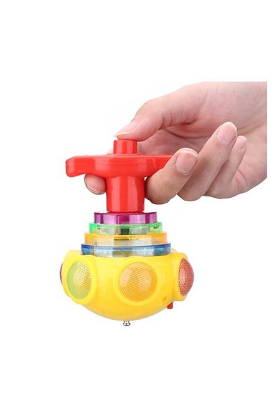 dalimag Automatic Titirez Toy, UFO Model, Music, Light Show, Yellow