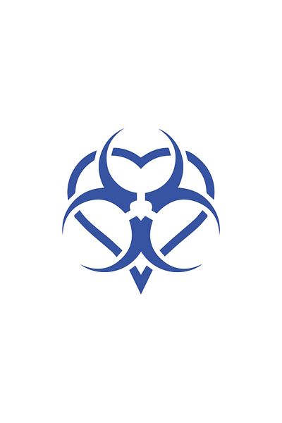 Reysa Tasarım Bio-Hazard Symbol Sticker 17X17 cm Blue