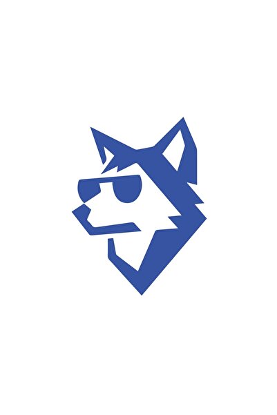 Reysa Tasarım ملصق ذئب مع نظارات مقاس 17 × 17 سم باللون الأزرق