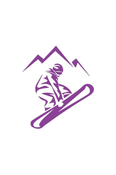 Reysa Tasarım ملصق تزلج على الجليد مقاس 17 × 17 سم باللون الأرجواني