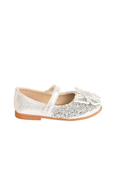 minibonito Girl's Stone Butterfly Detailed Ballerina Shoes