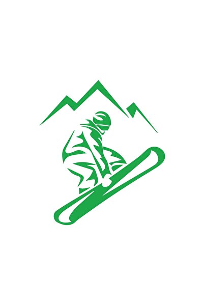 Reysa Tasarım ملصق تزلج على الجليد مقاس 17 × 17 سم باللون الأخضر